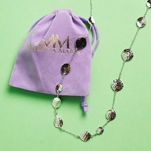 Melinda maria hammered pod necklace in gold